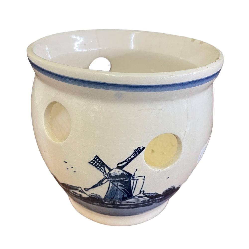Vintage Delft Blue Hand Painted Crocus Bulb Planter